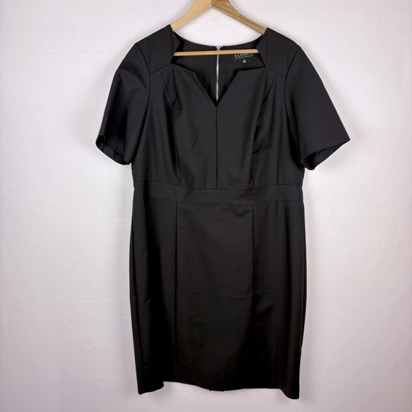 Eloquii Classic Black Short Sleeve Sheath Dress - Picture 1 of 6